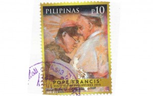 stamp commemorating Pope Francis's 2015 visit to the Philippines