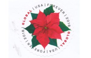 red flower global usa forever stamp